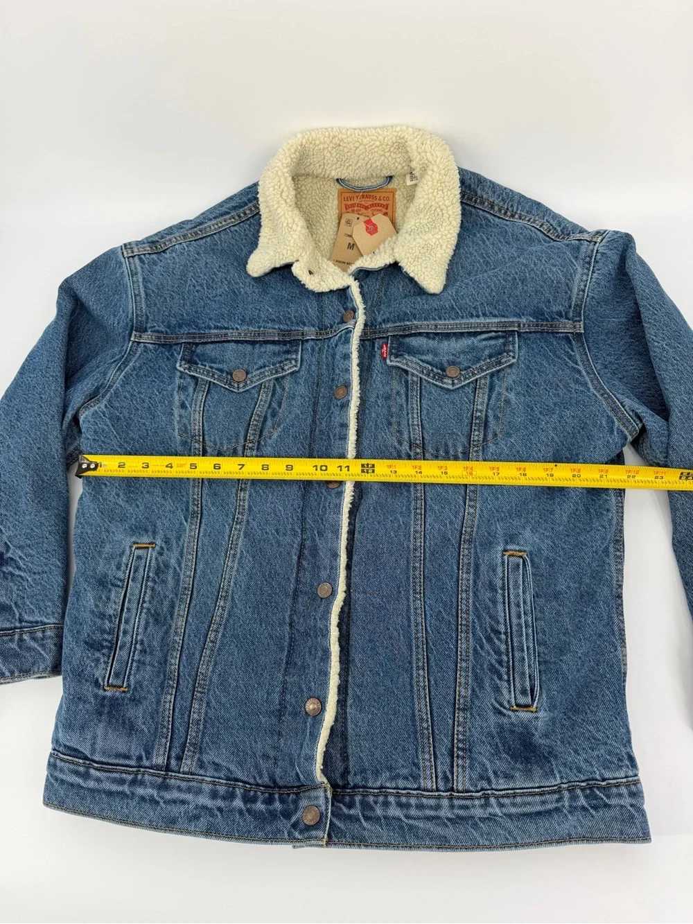 Levi's Baggy Trucker Jacket Sherpa Lined Denim Jean Jacket Men's M NWT